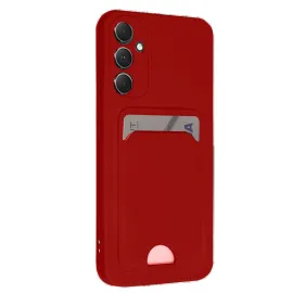 Newface Samsung Galaxy A16 5G Kılıf Kelvin Kartvizitli Silikon - Kırmızı