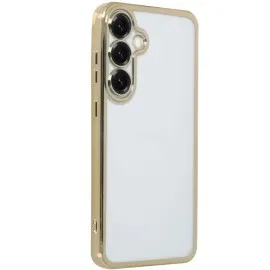 Newface Samsung Galaxy S25 Kılıf Razer Lensli Silikon - Gold