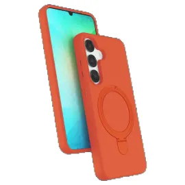 Newface Samsung Galaxy S25 Regal Magsafe Standlı Kapak - Turuncu