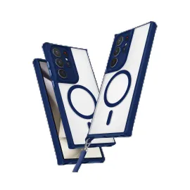 Newface Samsung Galaxy S25 Ultra Kılıf Enka Magsafe Silikon Kılıf - Lacivert