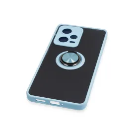 Newface Xiaomi Redmi Note 12 5G Kılıf Montreal Yüzüklü Silikon Kapak - Buz Mavi