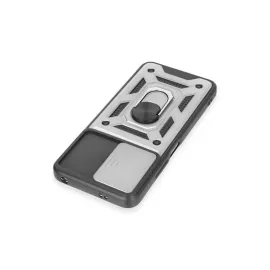 Newface Xiaomi Redmi Note 12 5G Kılıf Pars Lens Yüzüklü Silikon - Gümüş