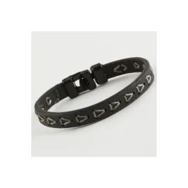 Üçgen Kaliteli Suni Deri Bileklik-Gri