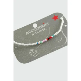 Kum Boncuk Halhal-Beyaz