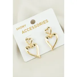 Kalp Yeni Sezon Metal Küpe-Sarı