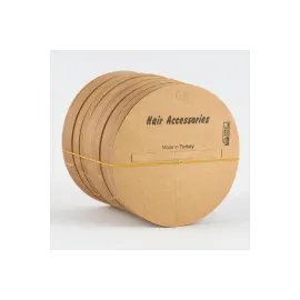 Yuvarlak Saç Aksesuar Kartı-Kahverengi