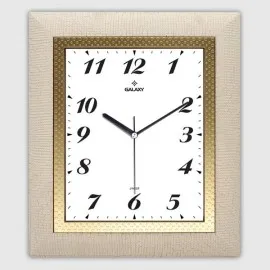 Duvar Saati Krem, Çap:30.5X35.5Cm Akrilik Boya, Varak Baski, Abs, Mineral Cam, Sessiz Makine