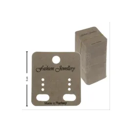 Klıpsli 3 Delikli Küpe Kartı-Kahverengi