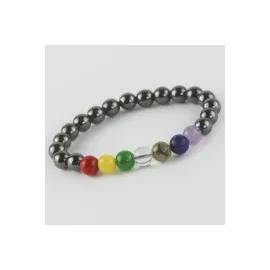 7li Doğaltaş Çakra Bileklik-Antrasit