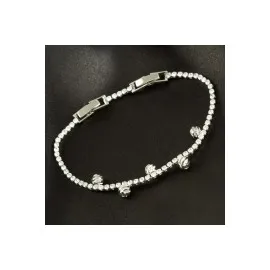 İnce Yuvarlak Tamtur Zirkon Taşlı Lüks Kararmaz Bileklik-Sarı