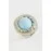 Oval Turkuaz Taşlı Yüzük-Gümüş Rengi