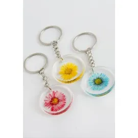 Papatya Epoksi Anahtarlık-Renkli