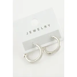 Boru Halka Küpe 1,5 cm-Gümüş Rengi