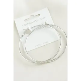 Boru Halka Küpe 6 cm-Gümüş Rengi