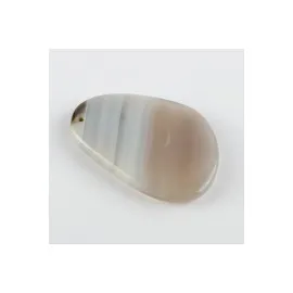 Özel Kesim Doğaltaş Plaka Akik Kolye Ucu-Beyaz