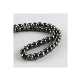 Çizgili Hematit Taşı 8 mm-Beyaz