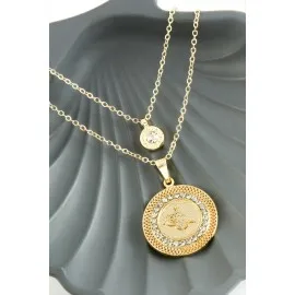 Tuğra Yeni Sezon İkili Kolye-Sarı