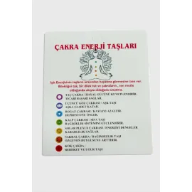 3lü Çakra Enerji Taşları Bileklik Kartı-Beyaz