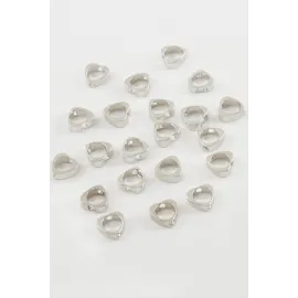 0,8 mm Kalp Ara Aparat 20 Adet-Gümüş Rengi