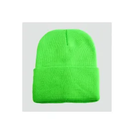 Çift Kat 1 nci kalite renkli bere  Toptan Bere Eldiven -Fosfor Yeşil