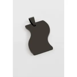 Bayrak İsim Yazılabilir Çelik Kolye Ucu 3 cm-Siyah