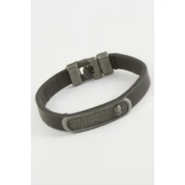 Kuru Kafa Kaliteli Suni Deri Bileklik-Siyah