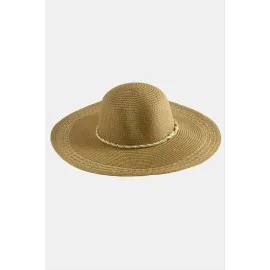 Örgülü Hasır Şapka-Kahverengi
