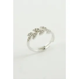 Yaprak Zirkon Taşlı Yüzük-Sarı