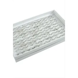 Karışık Lüks Baget Zirkon Taşlı Yüzük-Gümüş Rengi