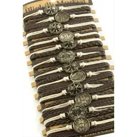 Metal Aparatlı Vinlex Deri Bileklik-Kahverengi