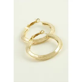 Noktalı Halka Küpe 4 cm-Sarı