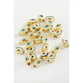 Göz Mineli Bileklik Ve Kolye Ucu Aparatı 1 Adet-Turkuaz