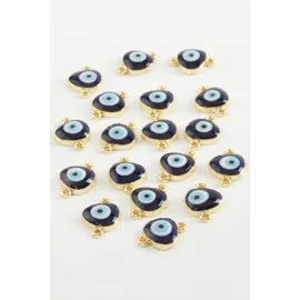 Nazar Çift Kulplu Mineli Bileklik Ve Kolye Ucu Aparatı 1 Adet-Lacivert