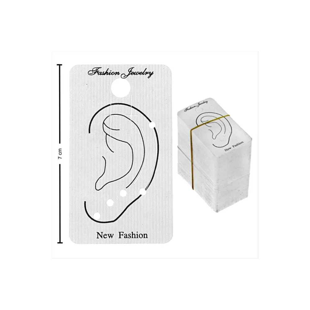 Kıkırdak Küpe Kartı-Beyaz