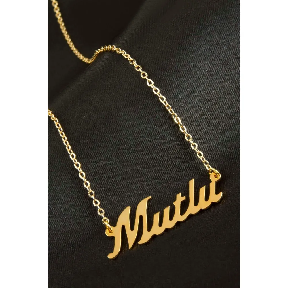 Mutlu İsimli Kolye -Sarı