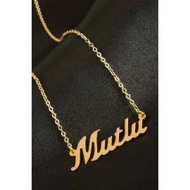 Mutlu İsimli Kolye -Sarı