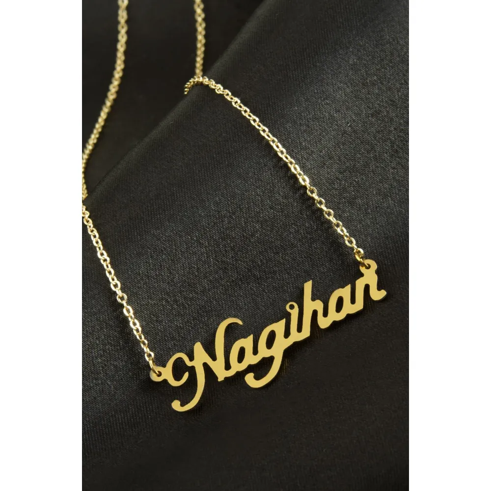 Nagihan İsimli Kolye -Sarı