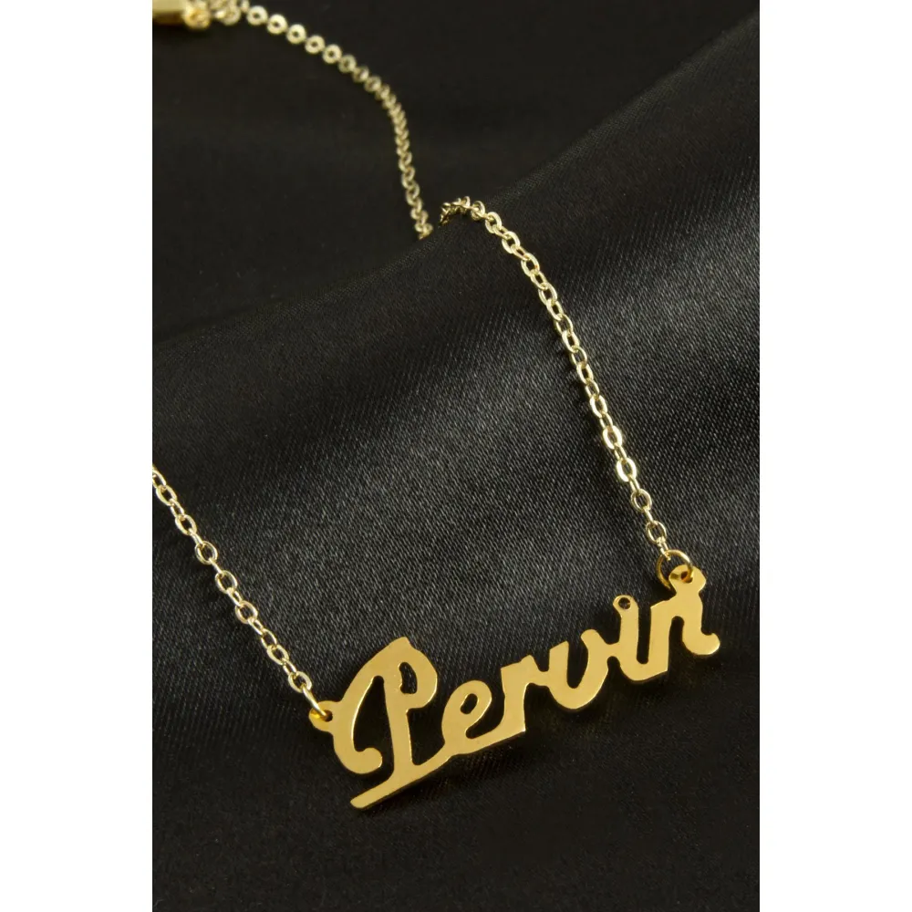 Pervin İsimli Kolye -Sarı