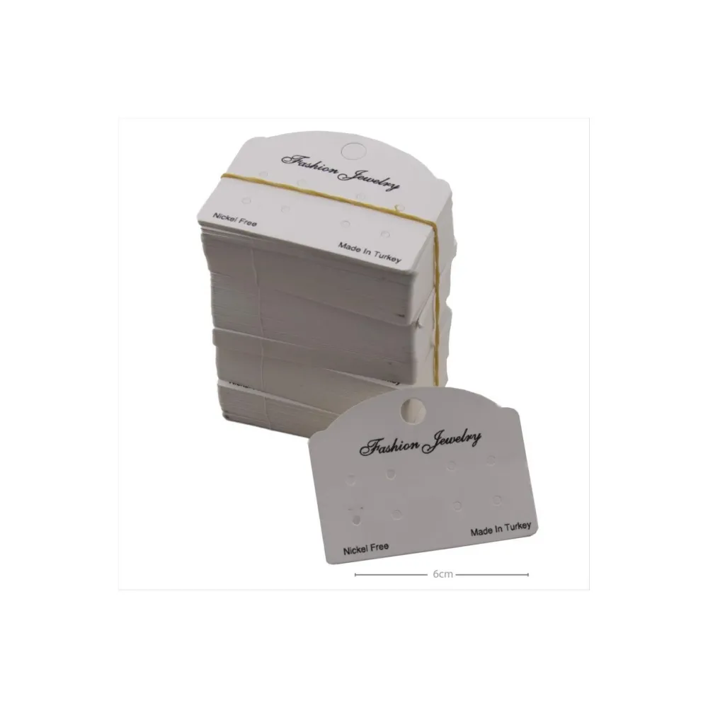 6lı Küpe Kartı-Beyaz