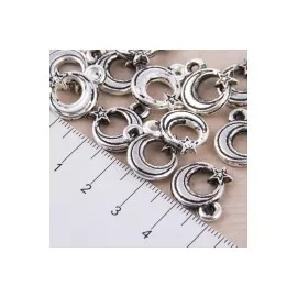 Ay Yıldız Püskül Malzemesi 10Lu Minik-Gümüş Rengi