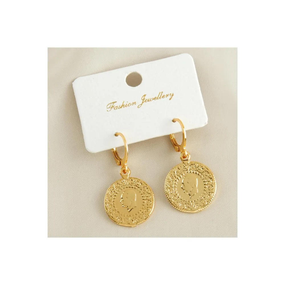 Çeyrek Altın Kaplama Küpe-Sarı