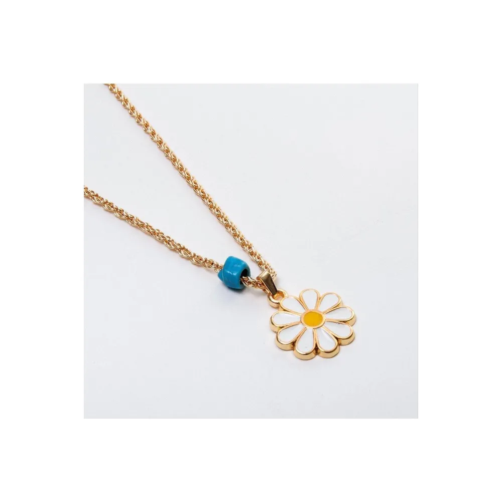 Papatya Figürlü Kolye-Sarı