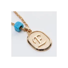 Plastik Boncuklu Burgulu Harfli Kolye-E