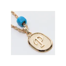 Plastik Boncuklu Burgulu Harfli Kolye-P