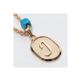 Plastik Boncuklu Burgulu Harfli Kolye-J