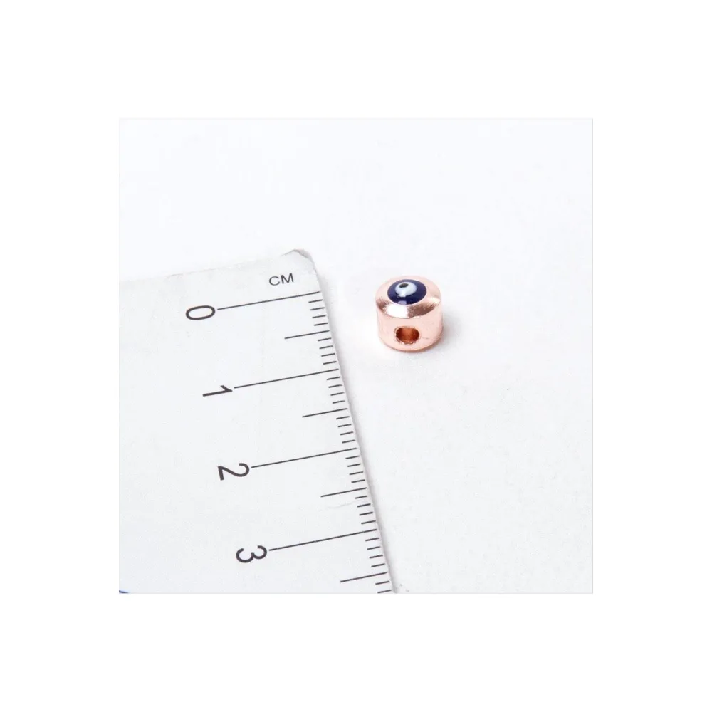 Delikli Nazar Boncuklu Metal Ara Aparat-Sarı