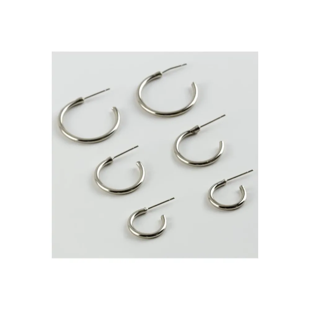 6Lı Kalın Boş Halka-Gümüş Rengi