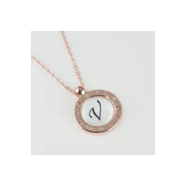 Seri Sonu Roz Renk Harfli Kolye-V