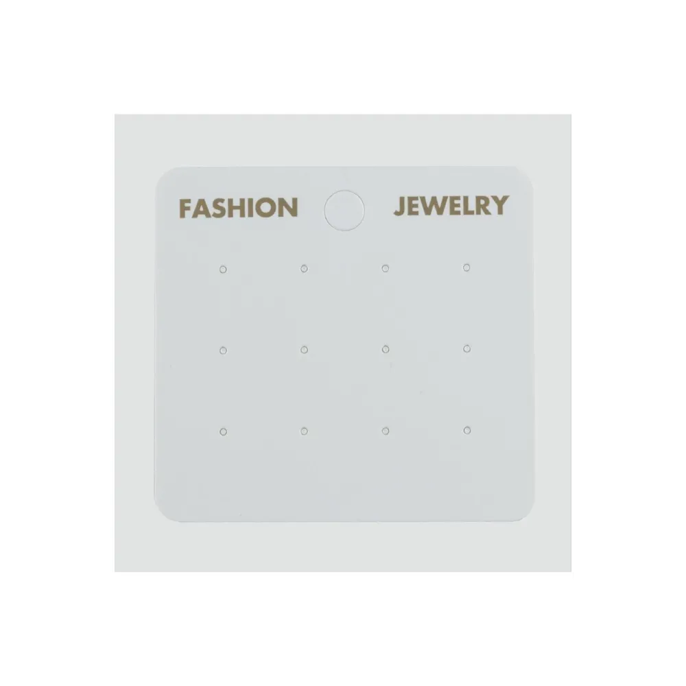 12li Lüks Küpe Kartı-Beyaz