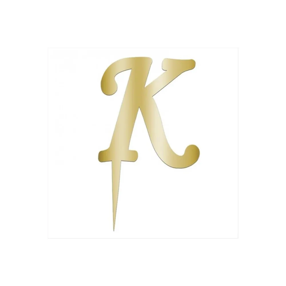 Sarı Renkli Harf Pasta ve Kek Pleksi-K